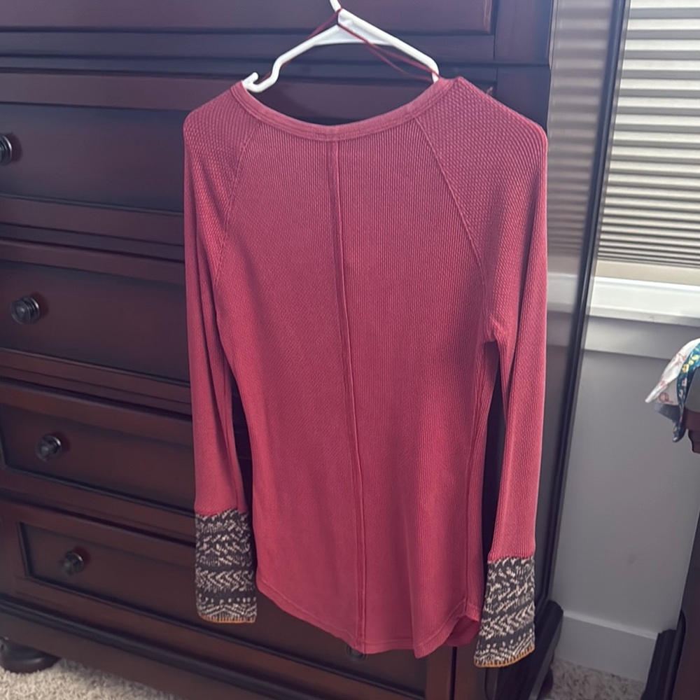 Vintage Free People Red Long Sleeve Relaxed top - Picture 5 of 6